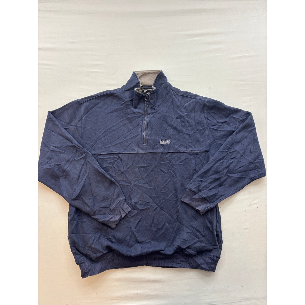 Izod PerformX Mens Quarter Zip Sweatshirt Navy Blue Mock Neck Pullover Size M - Picture 1 of 4
